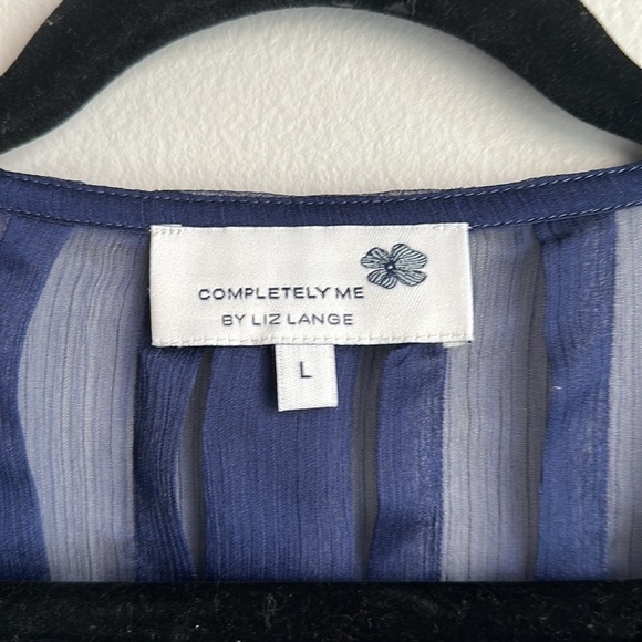 NWT Liz Lang Blue Sheer Coverup Lingerie Blouse Size Large - Picture 7 of 11